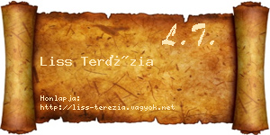 Liss Terézia névjegykártya